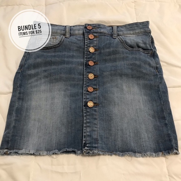 Indigo Rein Jean Mini Skirt - Picture 1 of 6